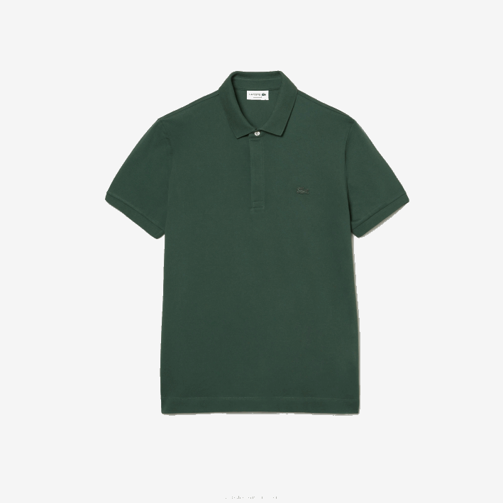 hombres Lacoste 6F24854 verde 5hx polo de piqué de algodón elástico smart paris