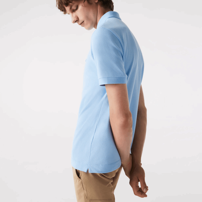 hombres Lacoste 6F24857 hbp azul polo de piqué de algodón elástico smart paris