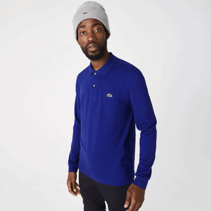hombres Lacoste 6F24864 bdm azul polo de manga larga original l.12.12