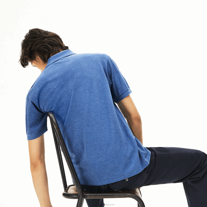 hombres Lacoste 6F24865 lomo azul 5ch polo jaspeado original l.12.12