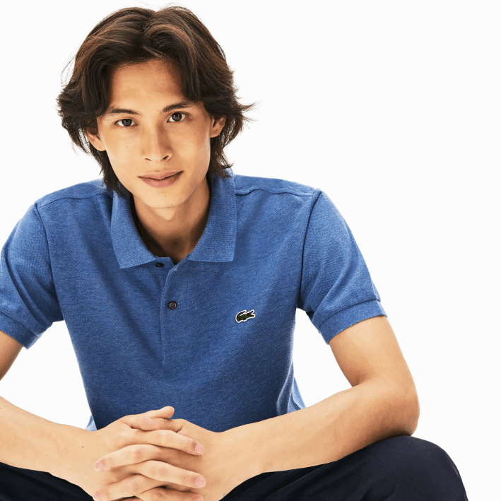 hombres Lacoste 6F24865 lomo azul 5ch polo jaspeado original l.12.12