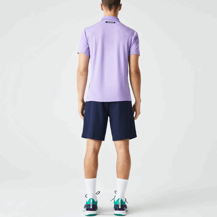 hombres Lacoste 6F24869 morado azul marino 6gp polo deportivo de tenis de piqué ultra-dry termorregulador