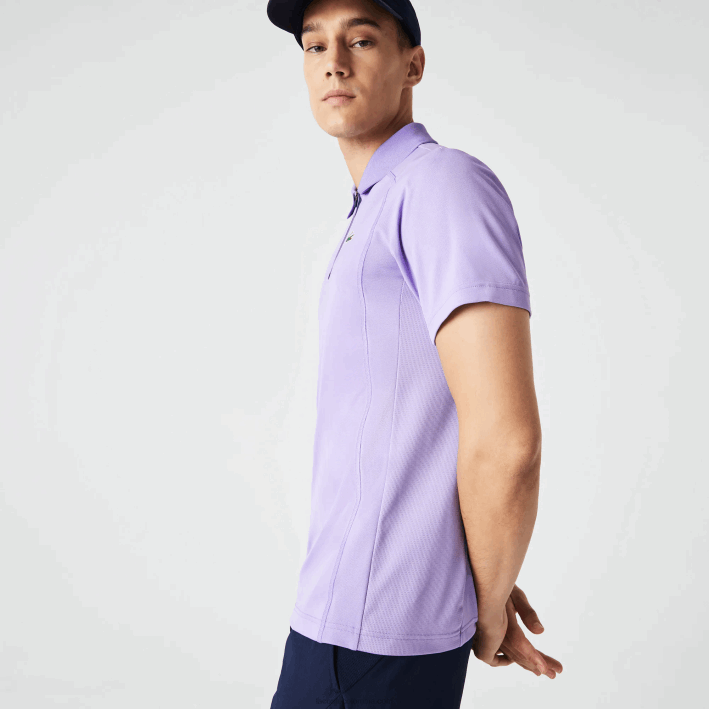 hombres Lacoste 6F24869 morado azul marino 6gp polo deportivo de tenis de piqué ultra-dry termorregulador