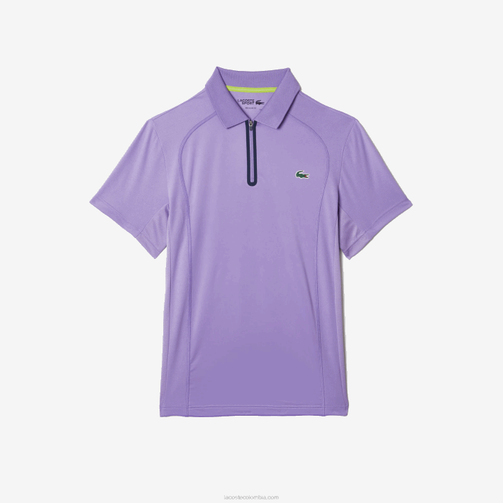 hombres Lacoste 6F24869 morado azul marino 6gp polo deportivo de tenis de piqué ultra-dry termorregulador