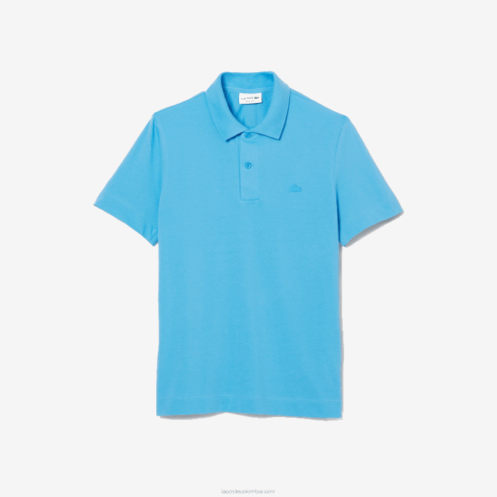 hombres Lacoste 6F24898 azul 4xa polo de piqué de algodón transpirable de movimiento activo