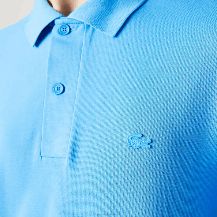 hombres Lacoste 6F24898 azul 4xa polo de piqué de algodón transpirable de movimiento activo