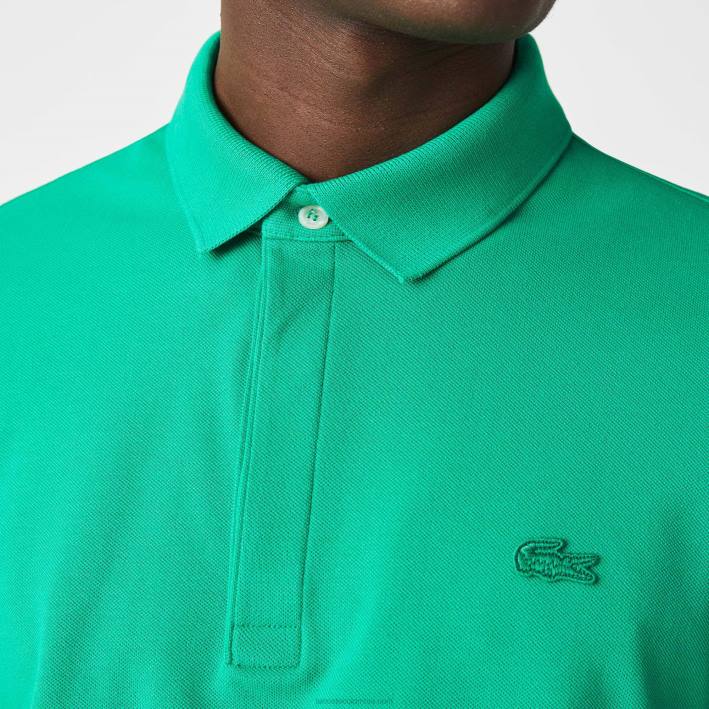 hombres Lacoste 6F24907 ldm verde polo de piqué de algodón elástico smart paris