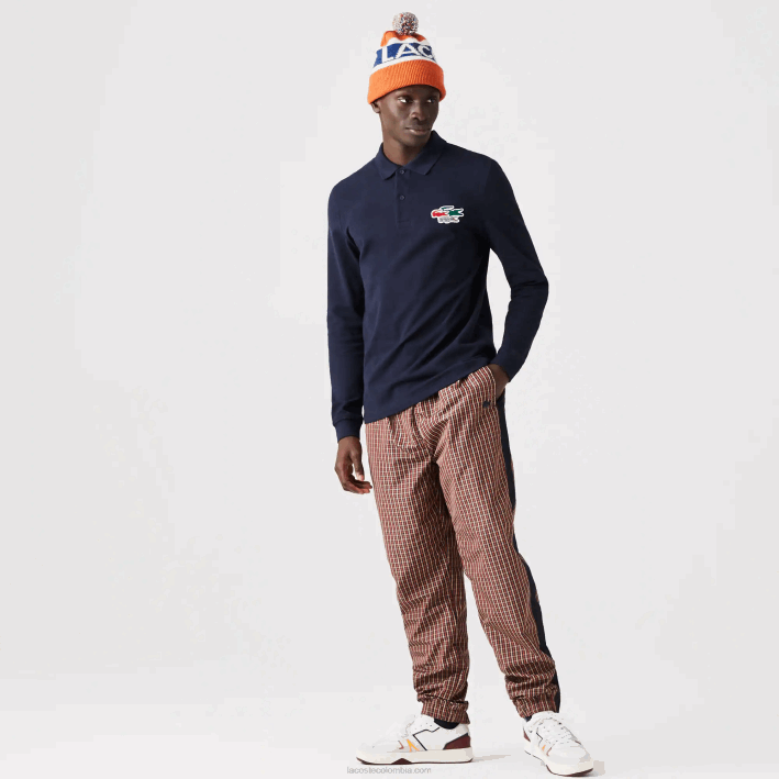 hombres Lacoste 6F24917 azul marino 166 polo regular fit de algodón orgánico