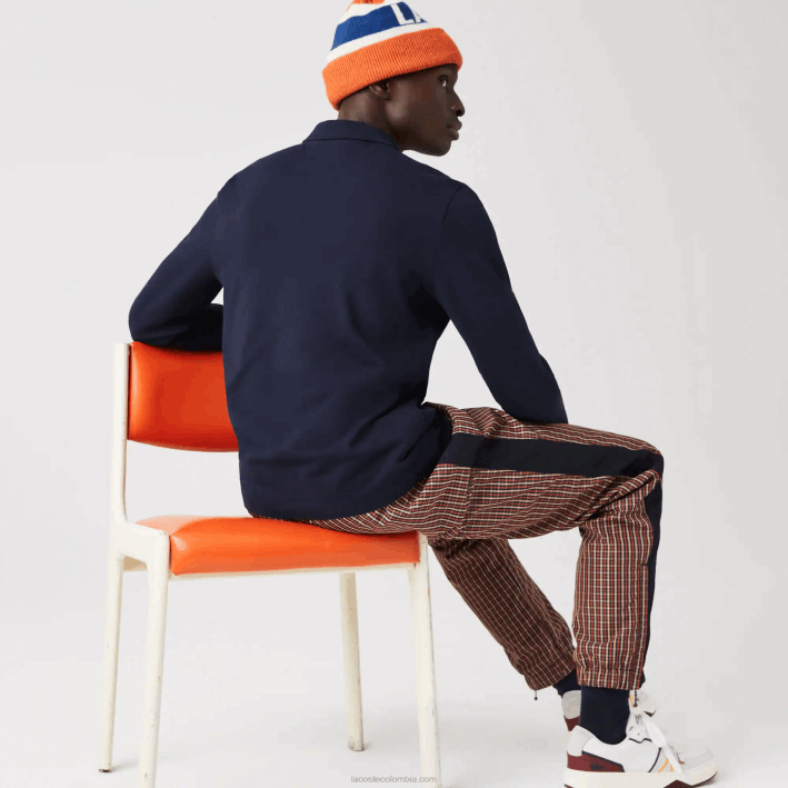 hombres Lacoste 6F24917 azul marino 166 polo regular fit de algodón orgánico