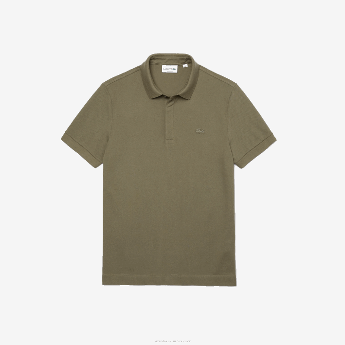 hombres Lacoste 6F24926 verde caqui 316 polo de piqué de algodón elástico smart paris