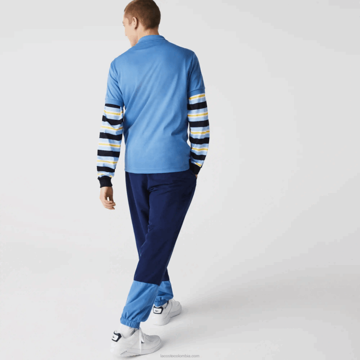hombres Lacoste 6F24928 azul 776 polo de algodón pima regular fit