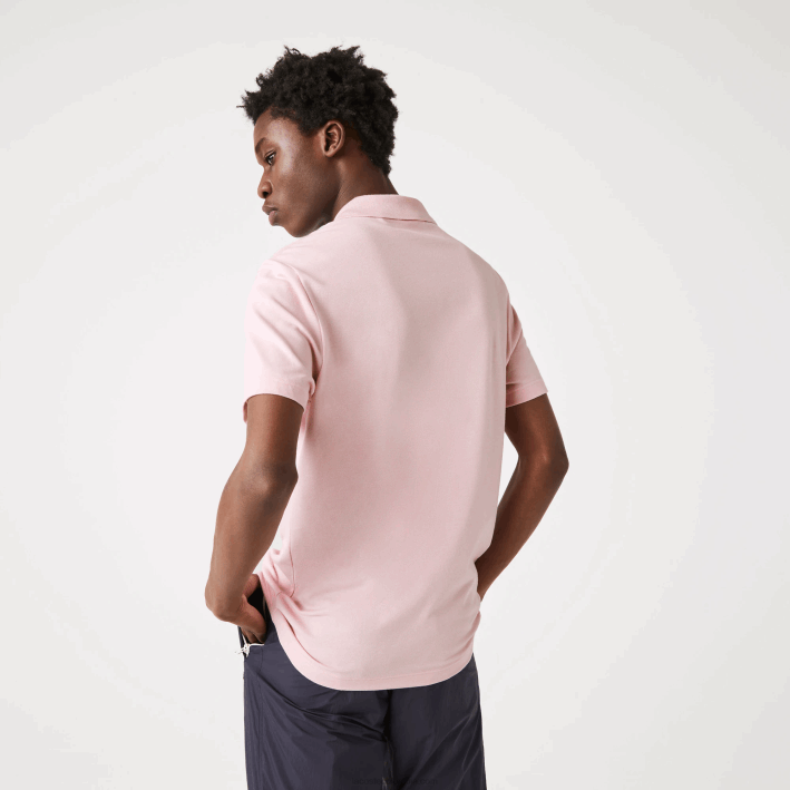 hombres Lacoste 6F24932 rosa polo regular fit de algodón orgánico elástico