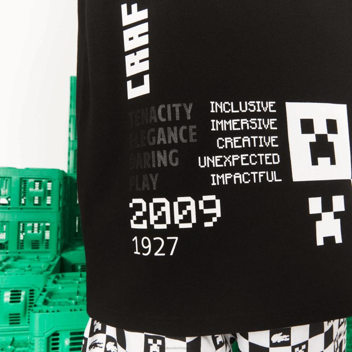 hombres Lacoste 6F24938 negro 031 polo de algodón orgánico de corte holgado live x minecraft