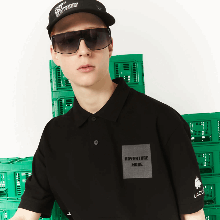 hombres Lacoste 6F24938 negro 031 polo de algodón orgánico de corte holgado live x minecraft