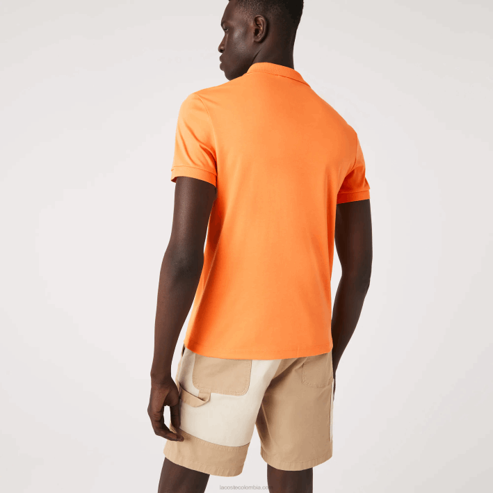 hombres Lacoste 6F24946 naranja npb polo de algodón pima regular fit