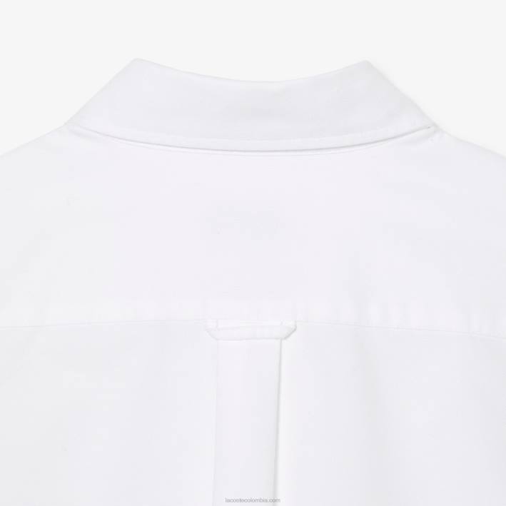 hombres Lacoste 6F241467 blanco 001 camisa regular fit de algodón oxford