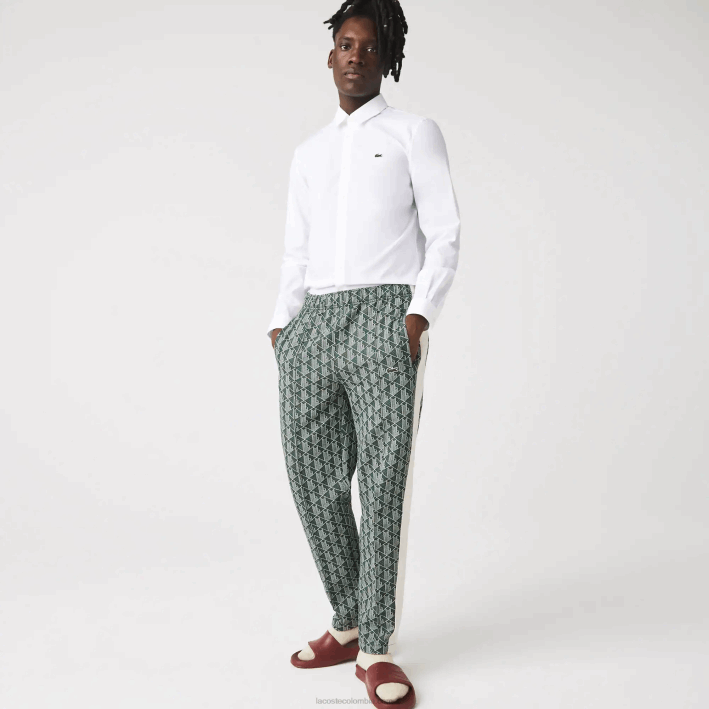 hombres Lacoste 6F241488 blanco 001 camisa slim fit de popelín de algodón elástico