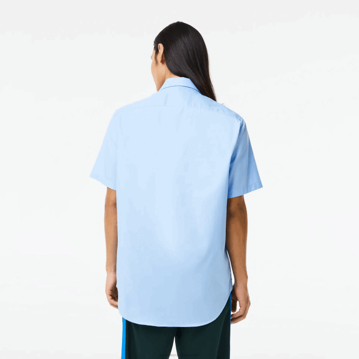hombres Lacoste 6F241562 hbp azul camisa regular fit de algodón liso