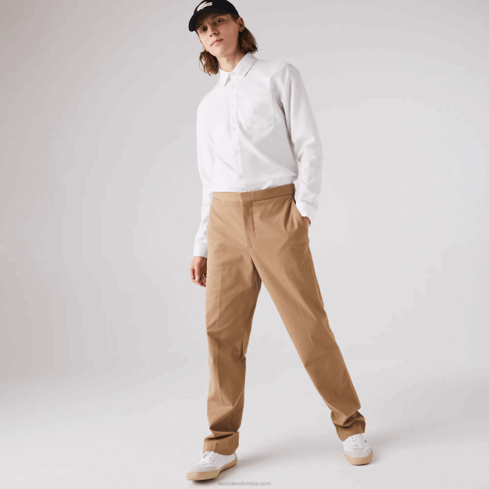 hombres Lacoste 6F241614 blanco 001 camisa regular fit de popelina de algodón