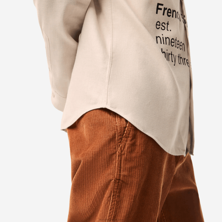 hombres Lacoste 6F241654 beige negro ub7 camisa de franela regular fit con logo