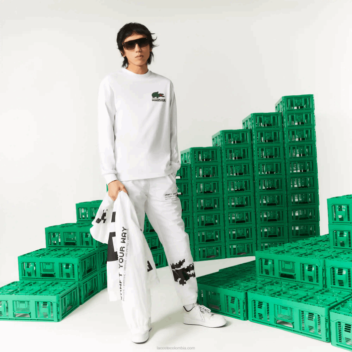 hombres6F24939 blanco 001 camiseta lacoste x minecraft algodón orgánico