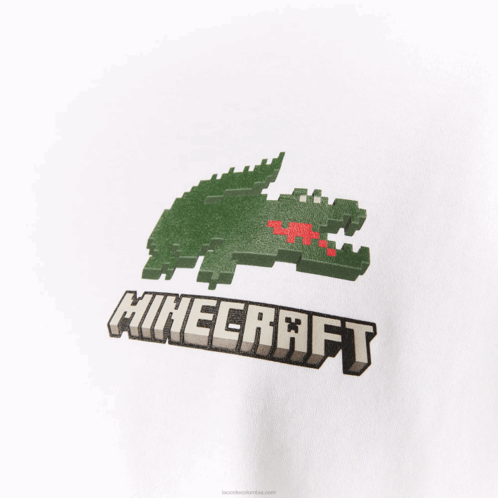 hombres6F24939 blanco 001 camiseta lacoste x minecraft algodón orgánico