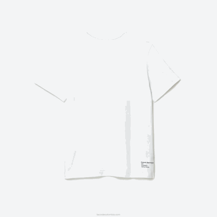 hombres Lacoste 6F24103 blanco 001 playera regular fit de jersey de algodón