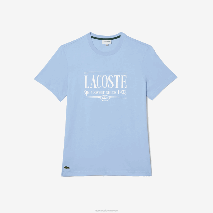 hombres Lacoste 6F24107 hbp azul camiseta de corte regular