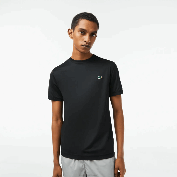 hombres Lacoste 6F24118 negro 031 camiseta sport slim fit de punto elástico
