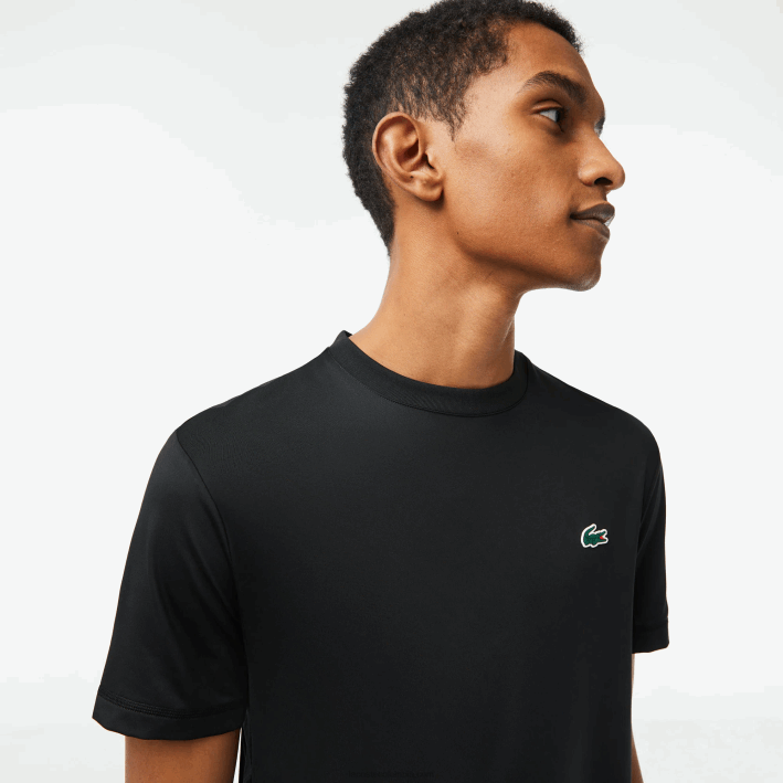 hombres Lacoste 6F24118 negro 031 camiseta sport slim fit de punto elástico