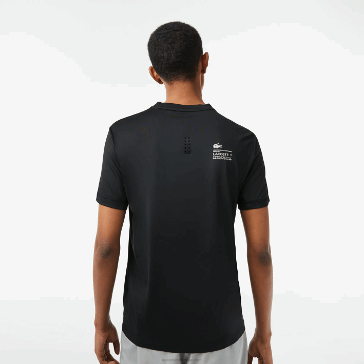 hombres Lacoste 6F24118 negro 031 camiseta sport slim fit de punto elástico