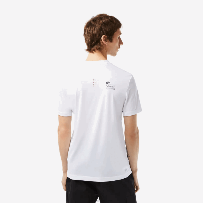 hombres Lacoste 6F24119 blanco 001 camiseta sport slim fit de punto elástico