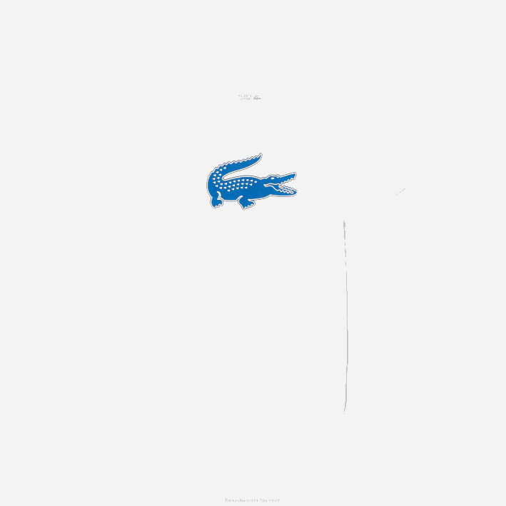 hombres Lacoste 6F24122 blanco azul cualquiera Camiseta deportiva de punto transpirable con estampado de cocodrilo en 3D