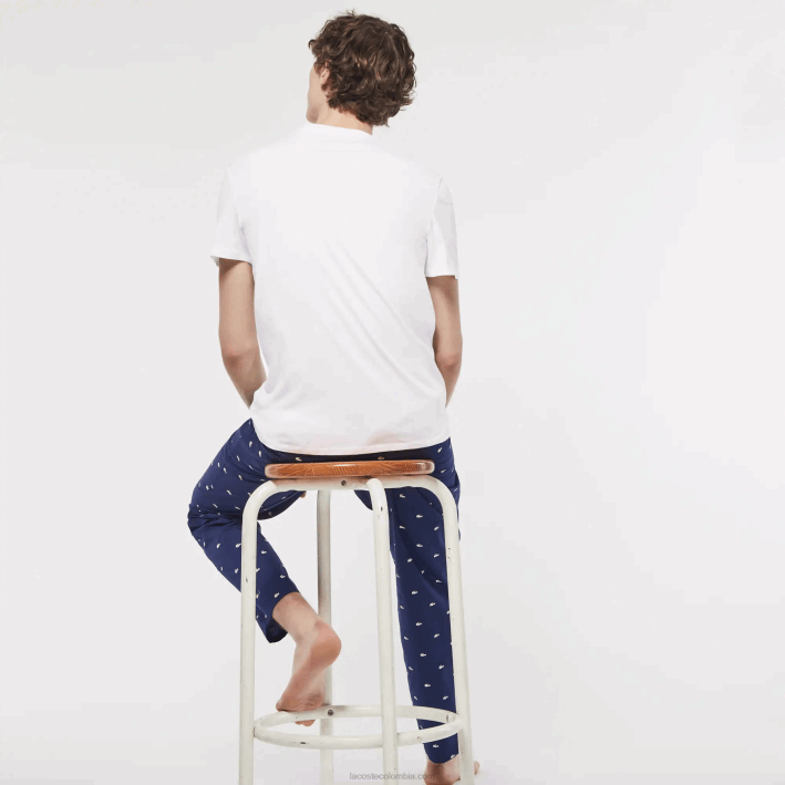 hombres Lacoste 6F241335 blanco 001 Pack de 3 camisetas de salón de algodón con cuello de pico