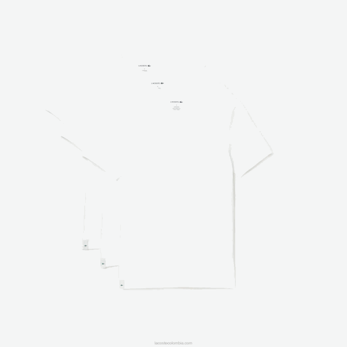 hombres Lacoste 6F241345 blanco 001 Pack de 3 camisetas lisas