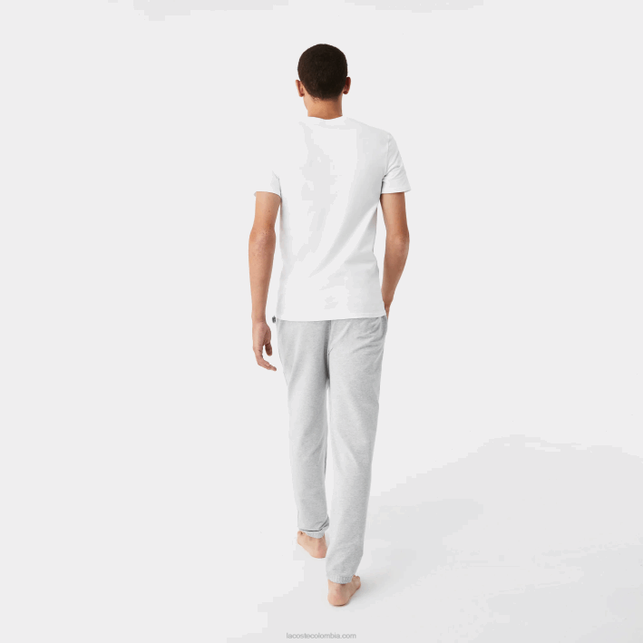 hombres Lacoste 6F241349 blanco gris lomo negro bxy Pack de 3 camisetas de algodón con cuello redondo
