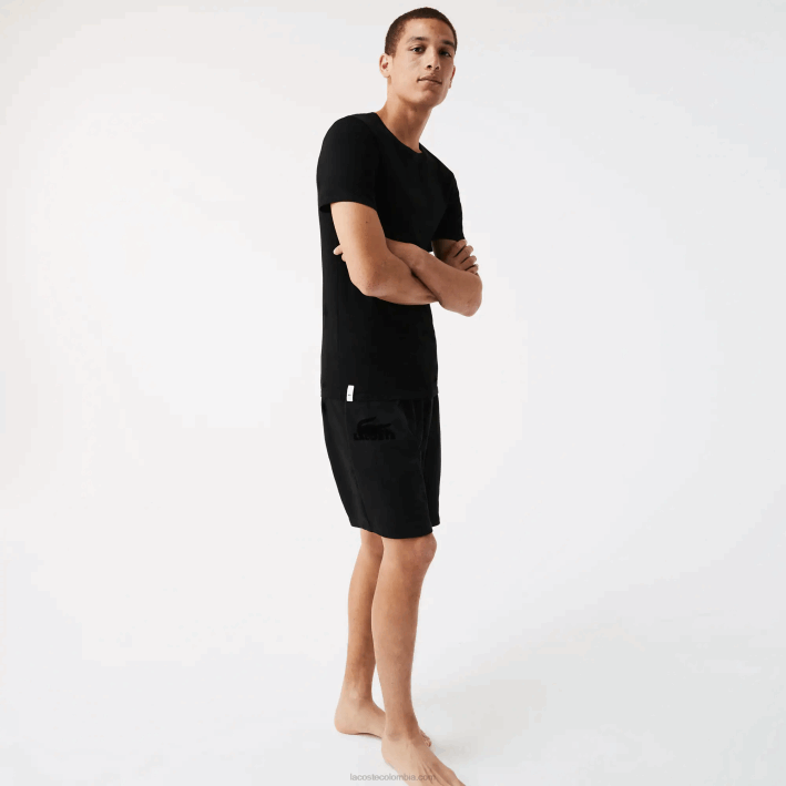 hombres Lacoste 6F241351 negro 031 Pack de 3 camisetas de algodón con cuello redondo