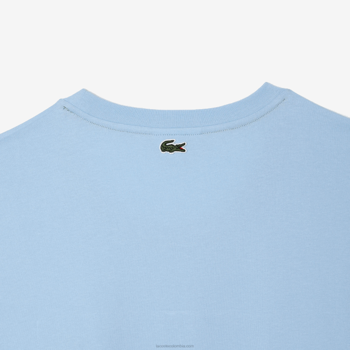 hombres Lacoste 6F24135 hbp azul camiseta de corte holgado de algodón - tallas grandes - alta