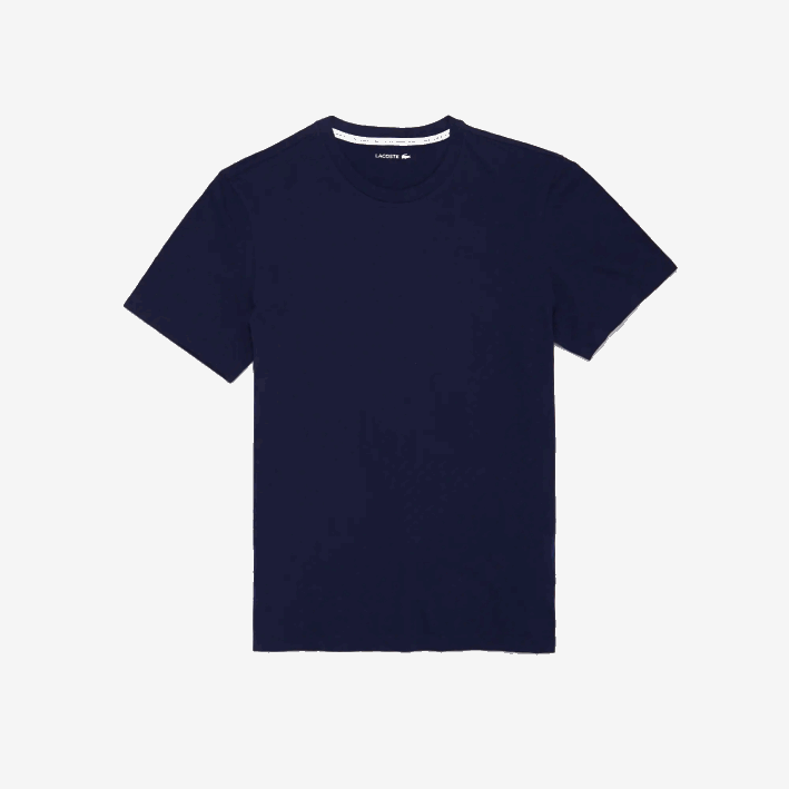 hombres Lacoste 6F241384 azul marino 166 camiseta de salón de manga corta