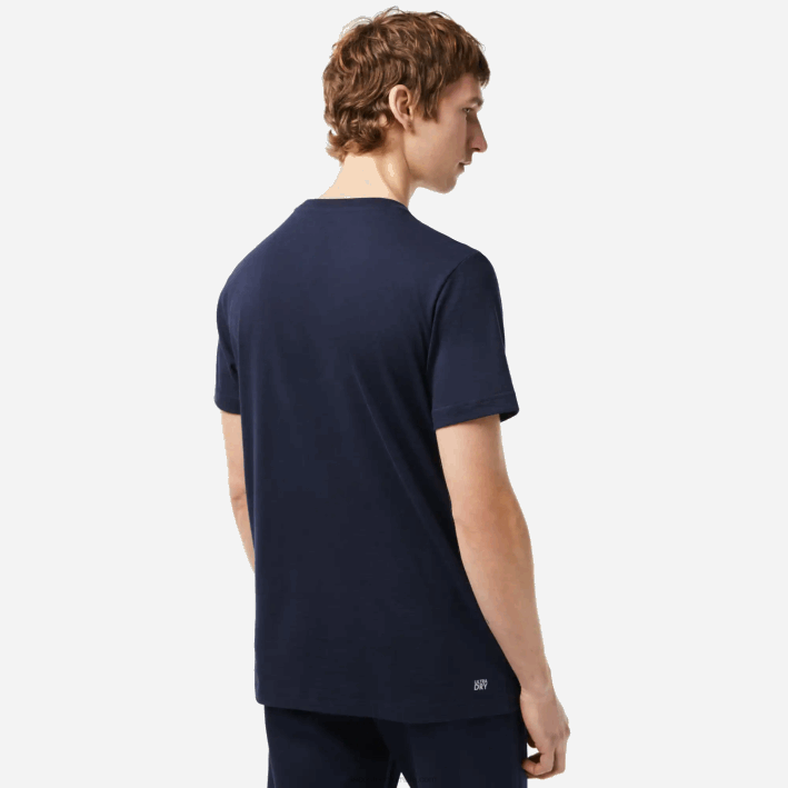 hombres Lacoste 6F24142 azul marino 166 camiseta sport regular fit de algodón orgánico