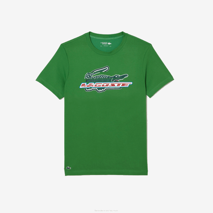hombres Lacoste 6F24143 verde l94 camiseta sport regular fit de algodón orgánico
