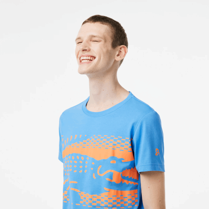 hombres Lacoste 6F24152 azul l99 camiseta tenis x novak djokovic