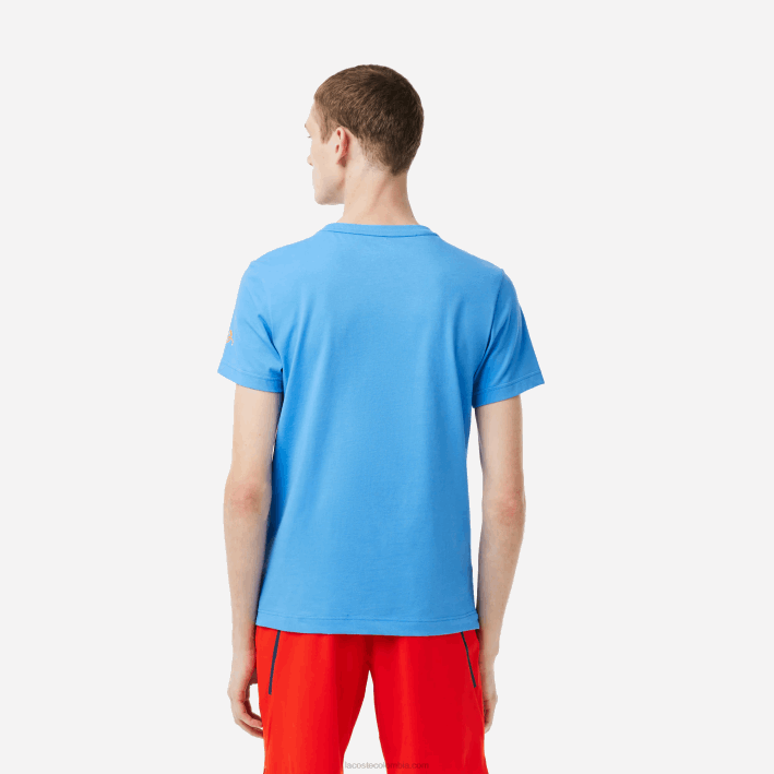 hombres Lacoste 6F24152 azul l99 camiseta tenis x novak djokovic