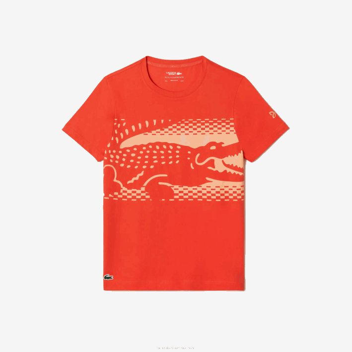 hombres Lacoste 6F24154 naranja 02k camiseta tenis x novak djokovic