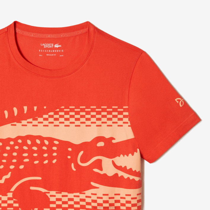 hombres Lacoste 6F24154 naranja 02k camiseta tenis x novak djokovic