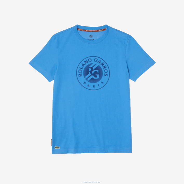 hombres Lacoste 6F241601 azul marino yd2 camiseta sport roland garros algodón orgánico