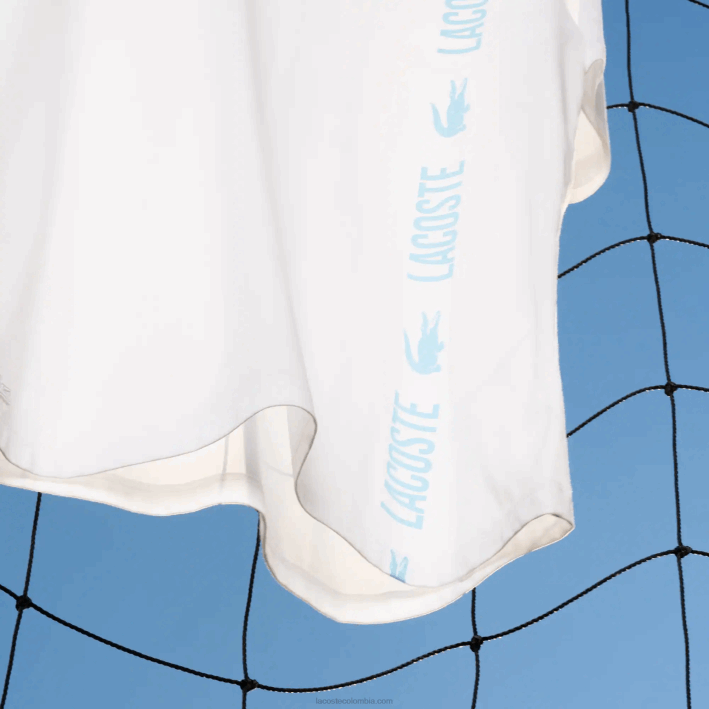 hombres Lacoste 6F241627 blanco 001 playera de corte holgado con cocodrilo de la marca