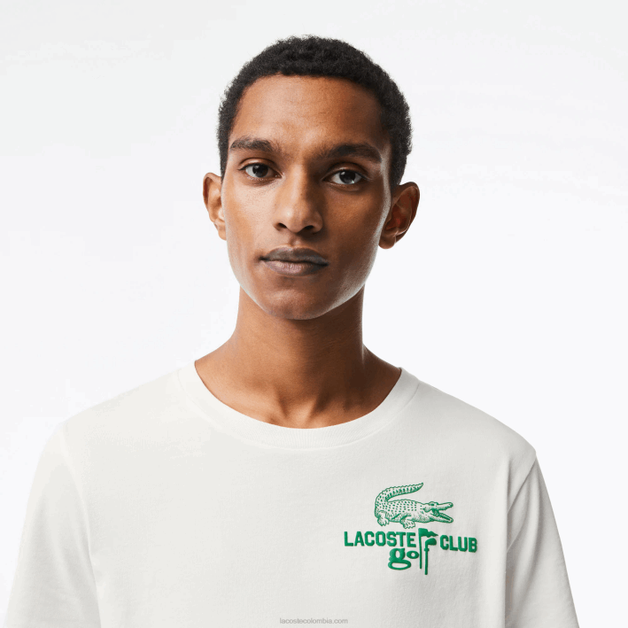hombres Lacoste 6F24178 blanco 70v camiseta de golf regular fit de algodón orgánico
