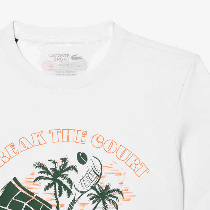 hombres Lacoste 6F24213 blanco 001 camiseta sport miami edición abierta