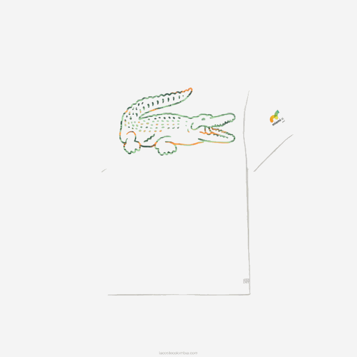 hombres Lacoste 6F24215 blanco 001 camiseta sport miami edición abierta